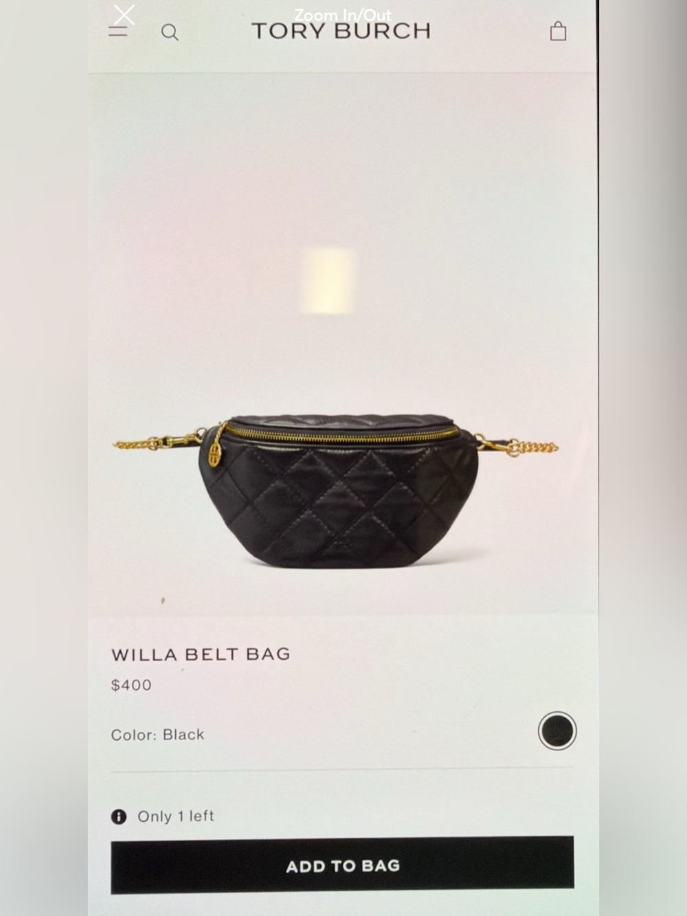 NWT ✨Tory Burch Black Quilted Leather Crossbody with Gold Hardware - Picture 2 of 6